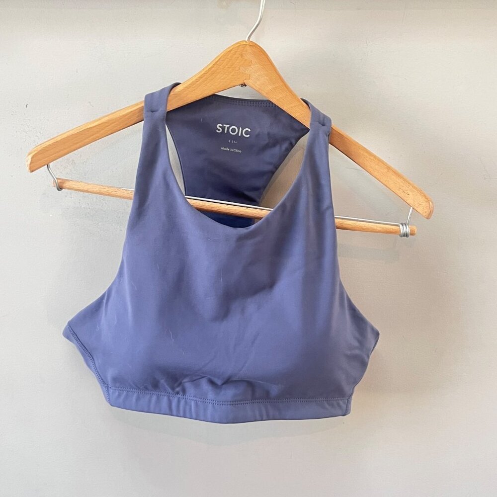 Stoic Womens L Racerback Performance Sports Bra In‎ Blue